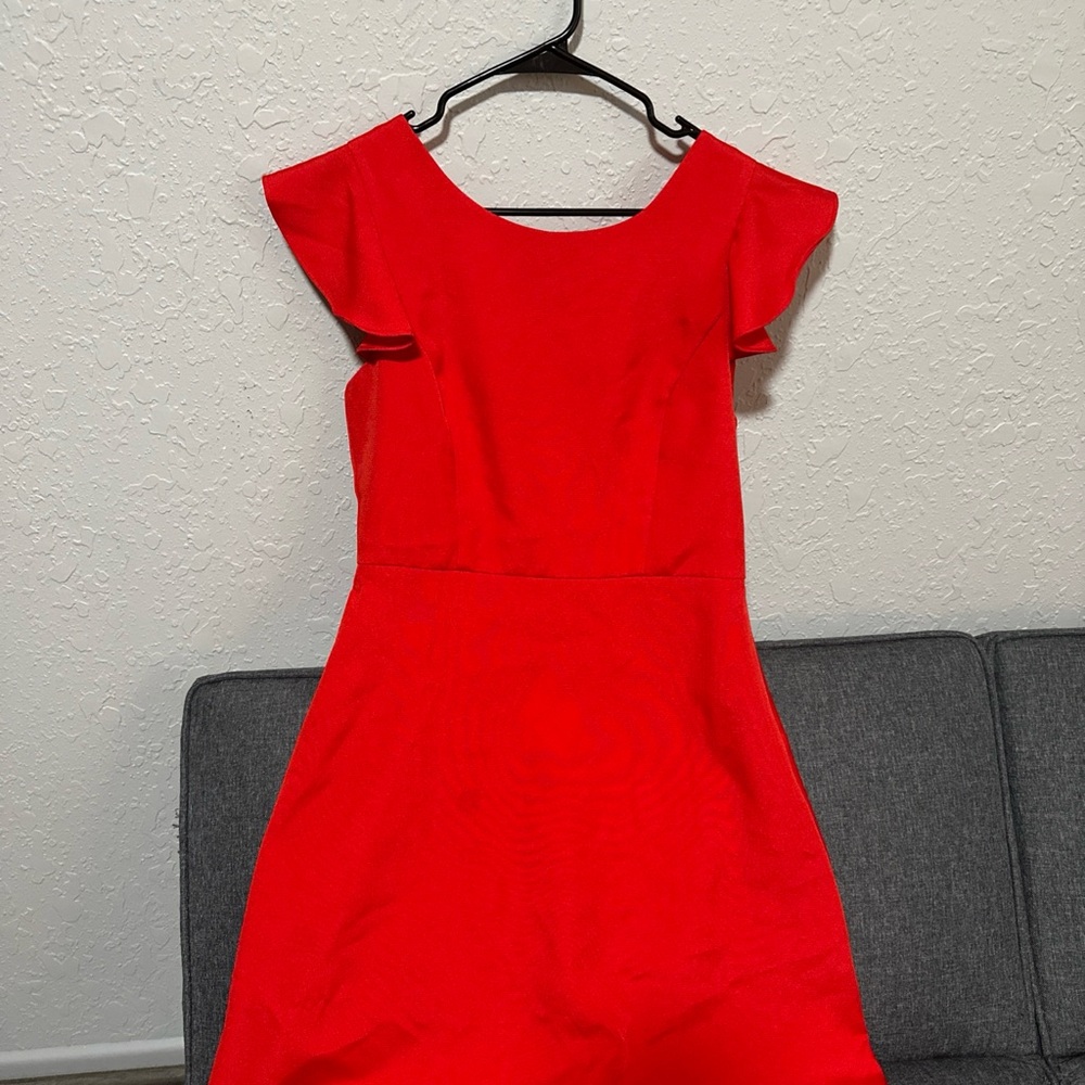 Molly Bracken Red Midi Dress Cap Sleeve A-line